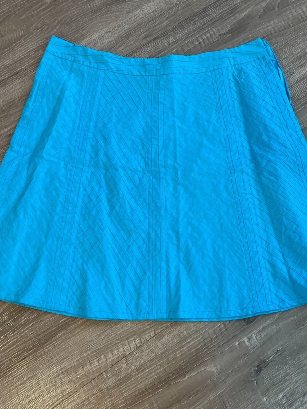 Toni Garment Women's Skirt Plus Size 1X Turquoise Cotton Pleated Summer Apparel